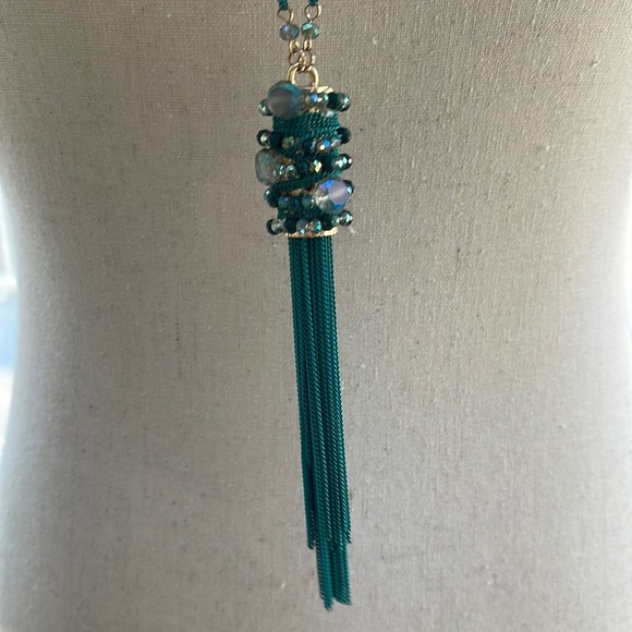 Mixit NWT Double Strand Green Beaded Necklace So PRETTY!! Gold Metal - Picture 1 of 8